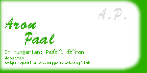 aron paal business card